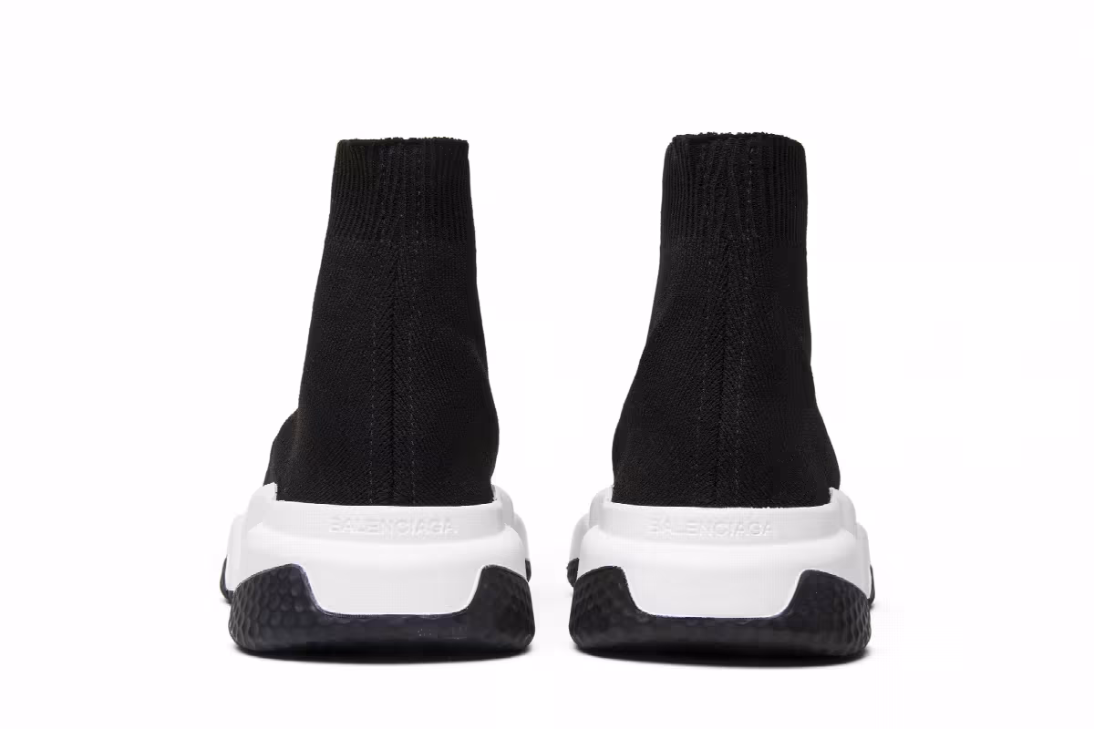 Balenciaga Women's Speed Trainer Mid Black White Black, view 7