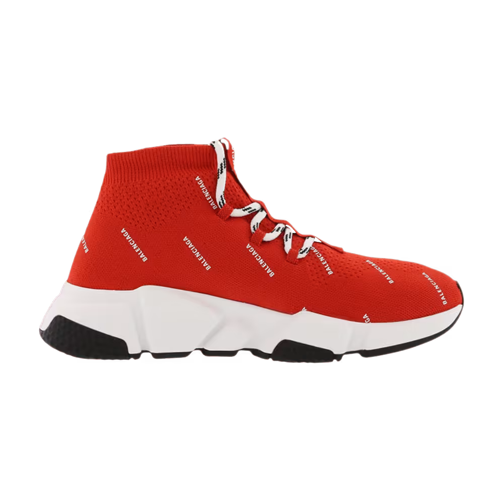 Balenciaga Speed Trainer Knit All Over Print - Red