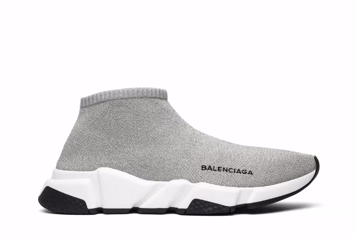 Balenciaga Women's Speed Trainer Low Silver, view 2