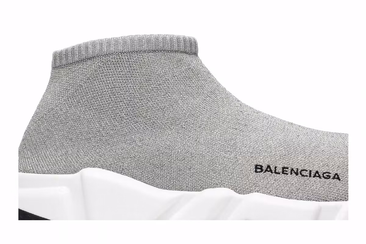 Balenciaga Women's Speed Trainer Low Silver, view 3