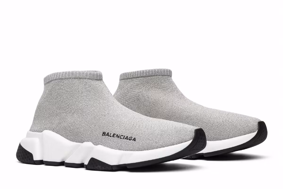 Balenciaga Women's Speed Trainer Low Silver, view 9
