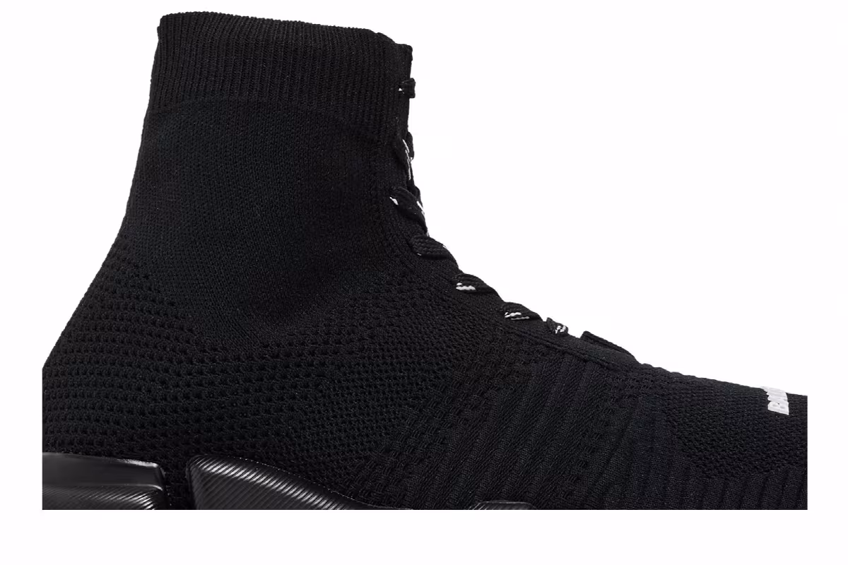 Balenciaga Speed 2 Lace Up Trainer Black, view 3