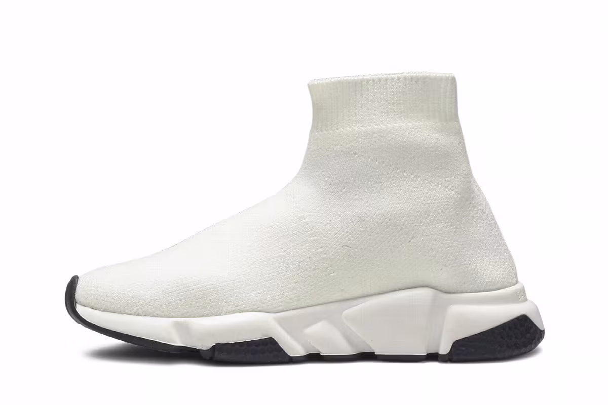 Balenciaga Speed Trainer Mid Kids White Black, view 4