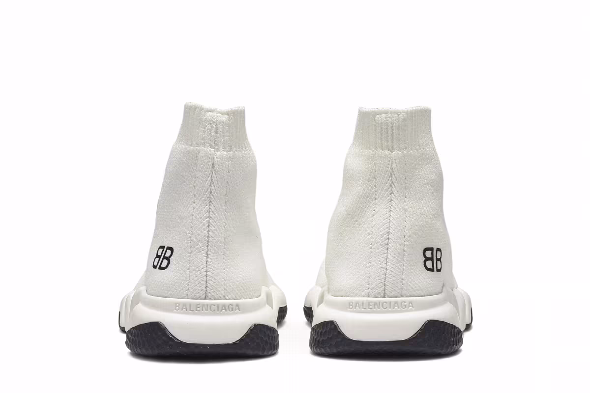 Balenciaga Speed Trainer Mid Kids White Black, view 7