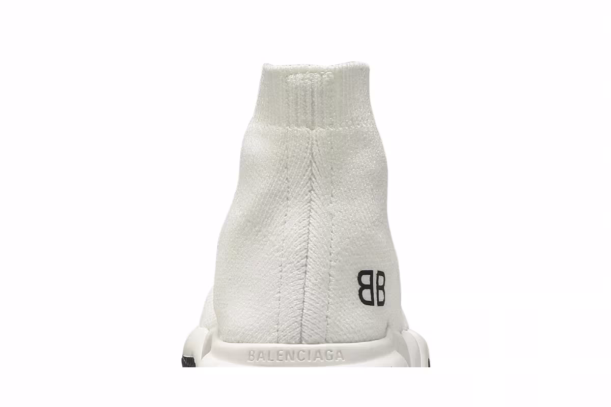Balenciaga Speed Trainer Mid Kids White Black, view 8
