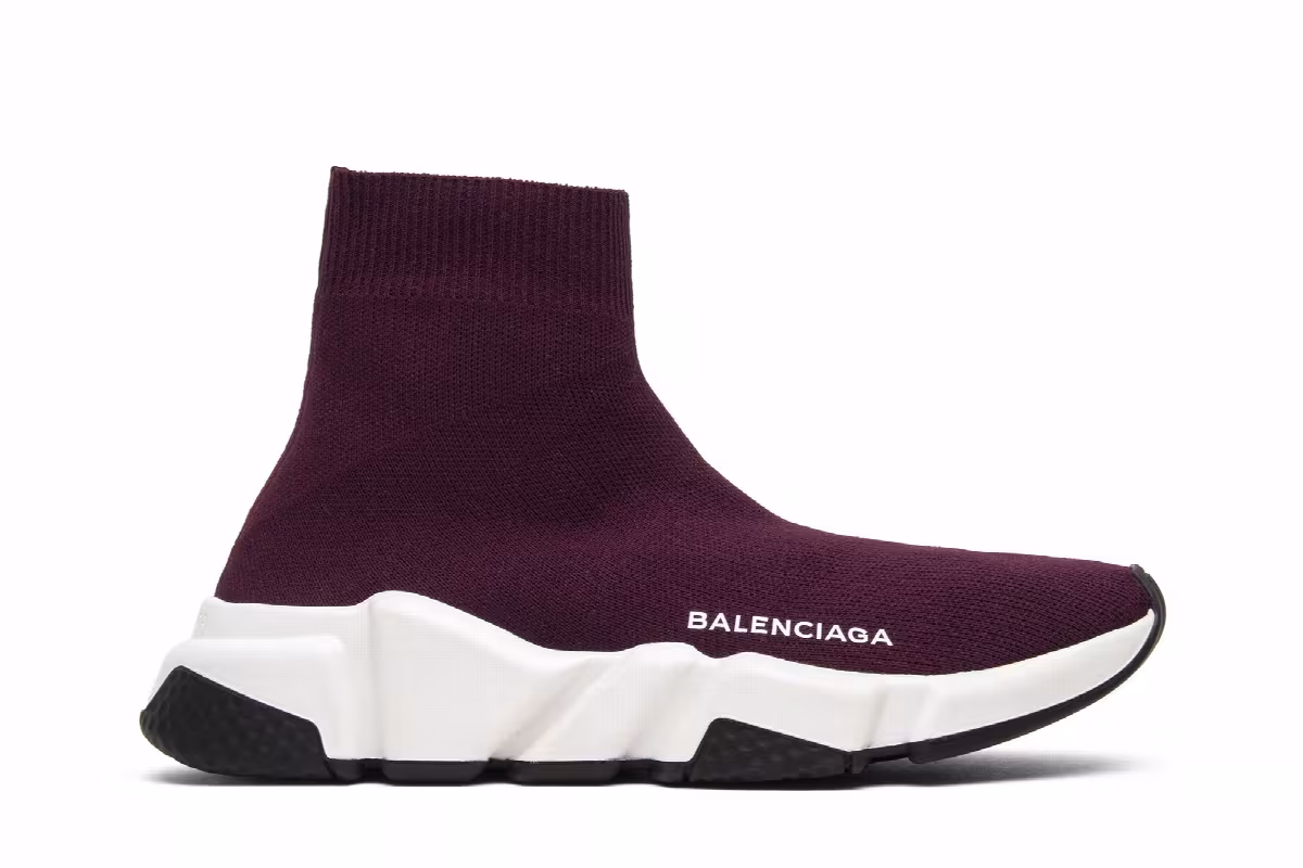 Balenciaga Women's Speed Trainer Mid Red, view 2