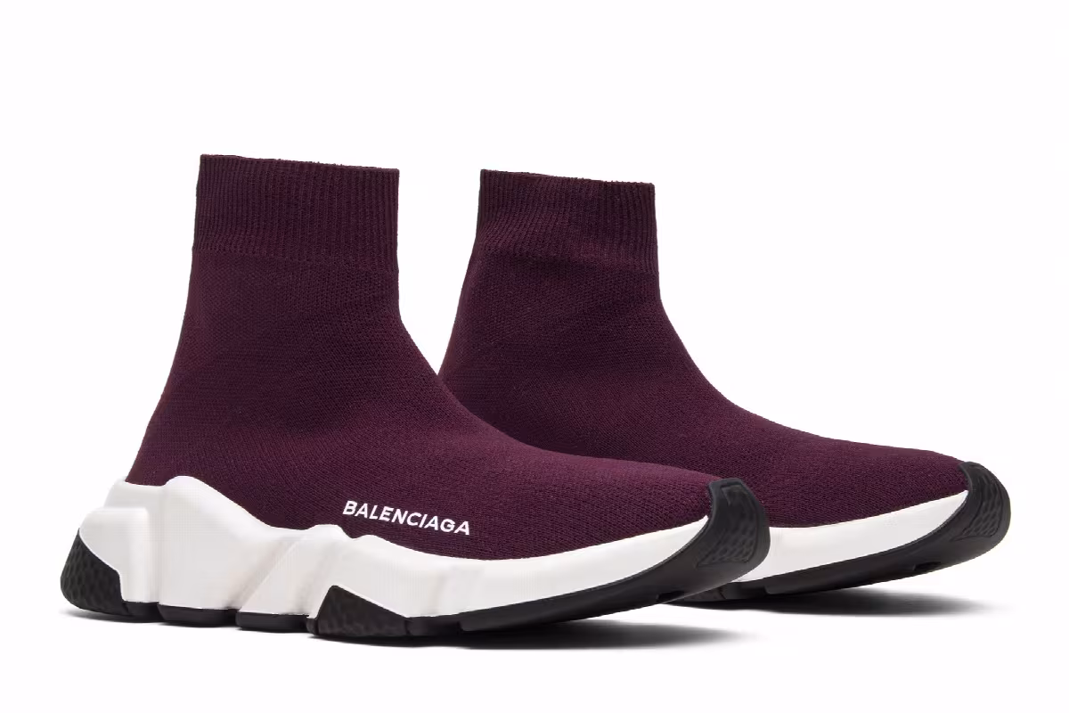 Balenciaga Women's Speed Trainer Mid Red, view 9