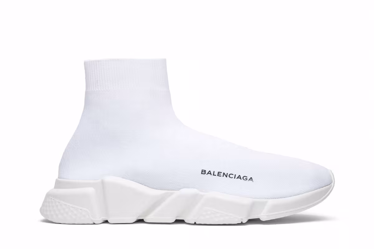 Balenciaga Women's Speed Trainer Mid Triple White, view 2