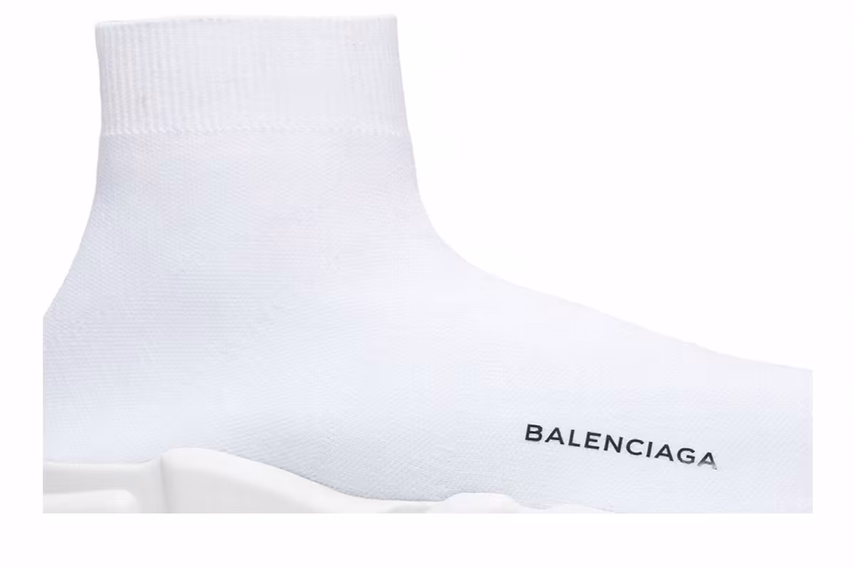 Balenciaga Women's Speed Trainer Mid Triple White, view 3