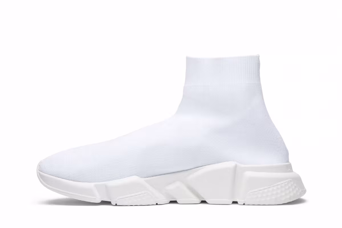 Balenciaga Women's Speed Trainer Mid Triple White, view 4