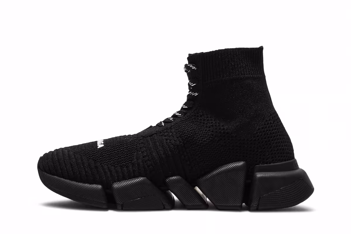 Balenciaga Women's Speed 2.0 Lace Up Trainer Black, view 4