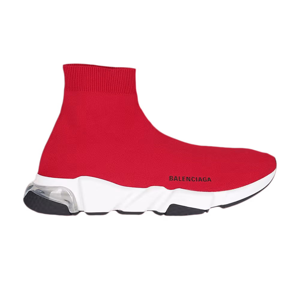 Balenciaga Speed Trainer Clear Sole - Red
