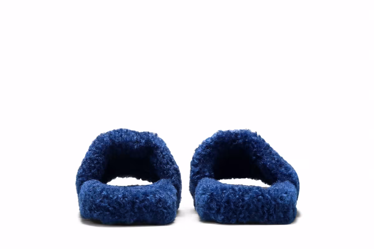Balenciaga Furry Slides Blue, view 7