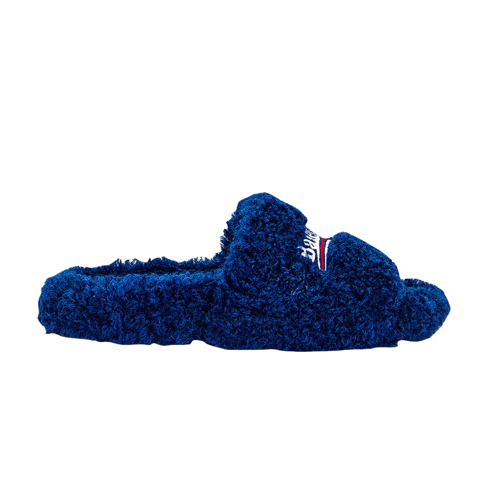 Balenciaga Women's Furry Slides Blue