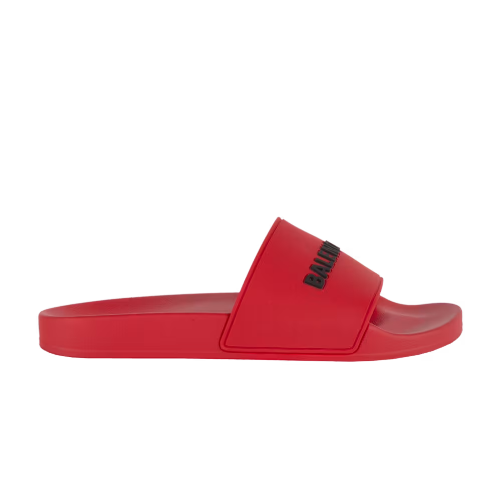Balenciaga Pool Slides Red Black