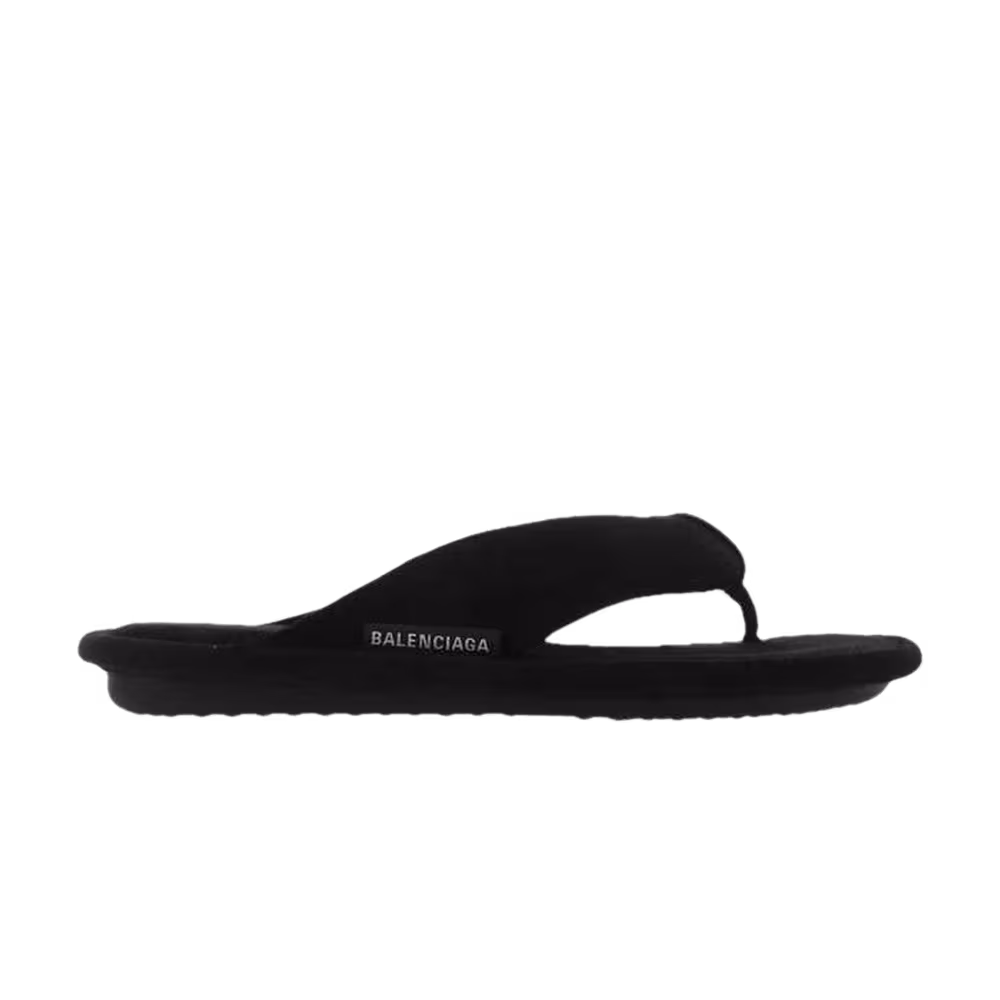Balenciaga Women's Soft Thong Slides Black Velvet