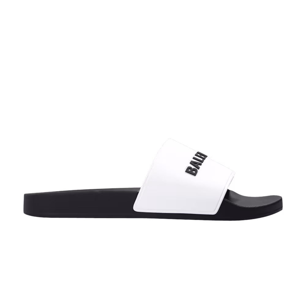 Balenciaga Pool Slides White Black