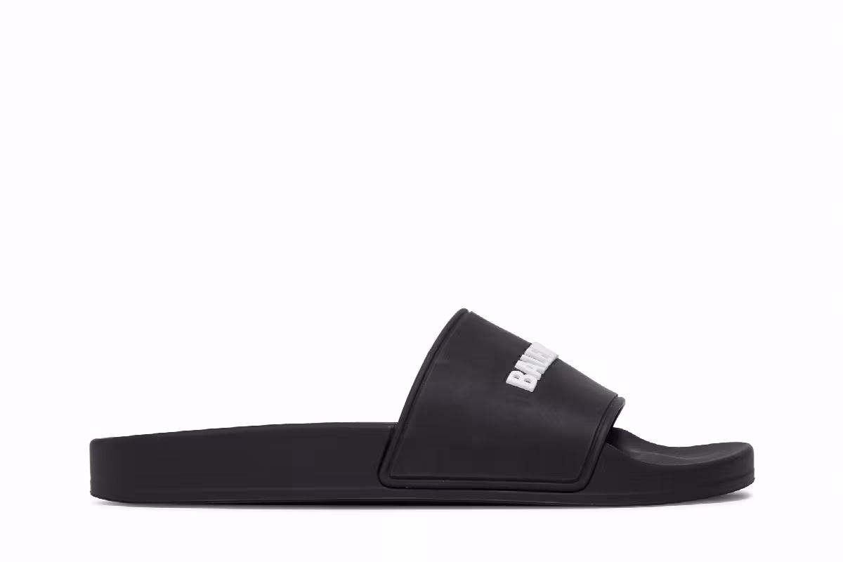 Balenciaga Women's Classic Logo Slide Black, view 2