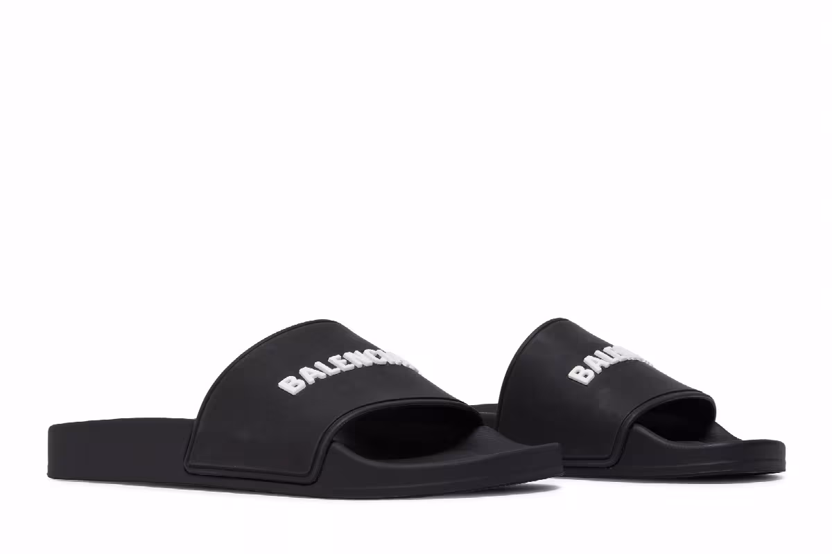 Balenciaga Women's Classic Logo Slide Black, view 9