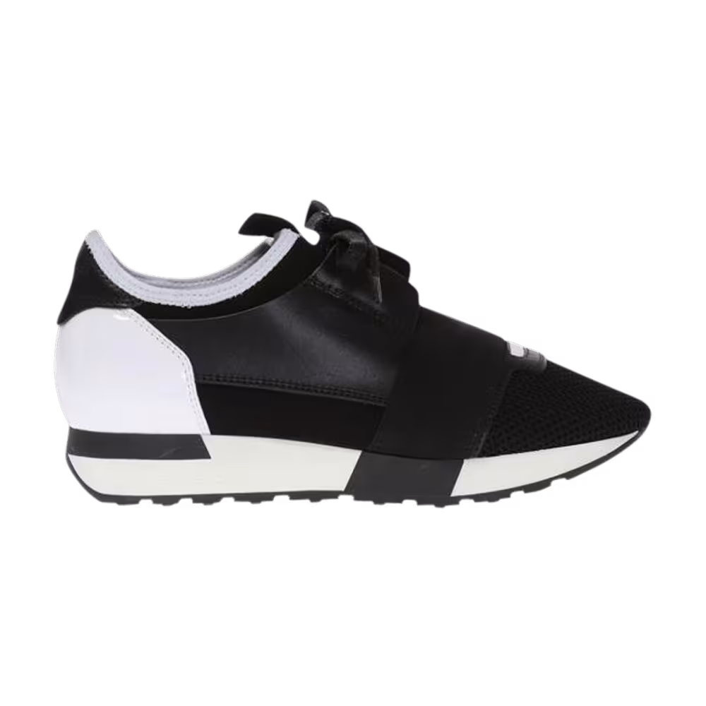 Balenciaga Women's Race Runner Black White