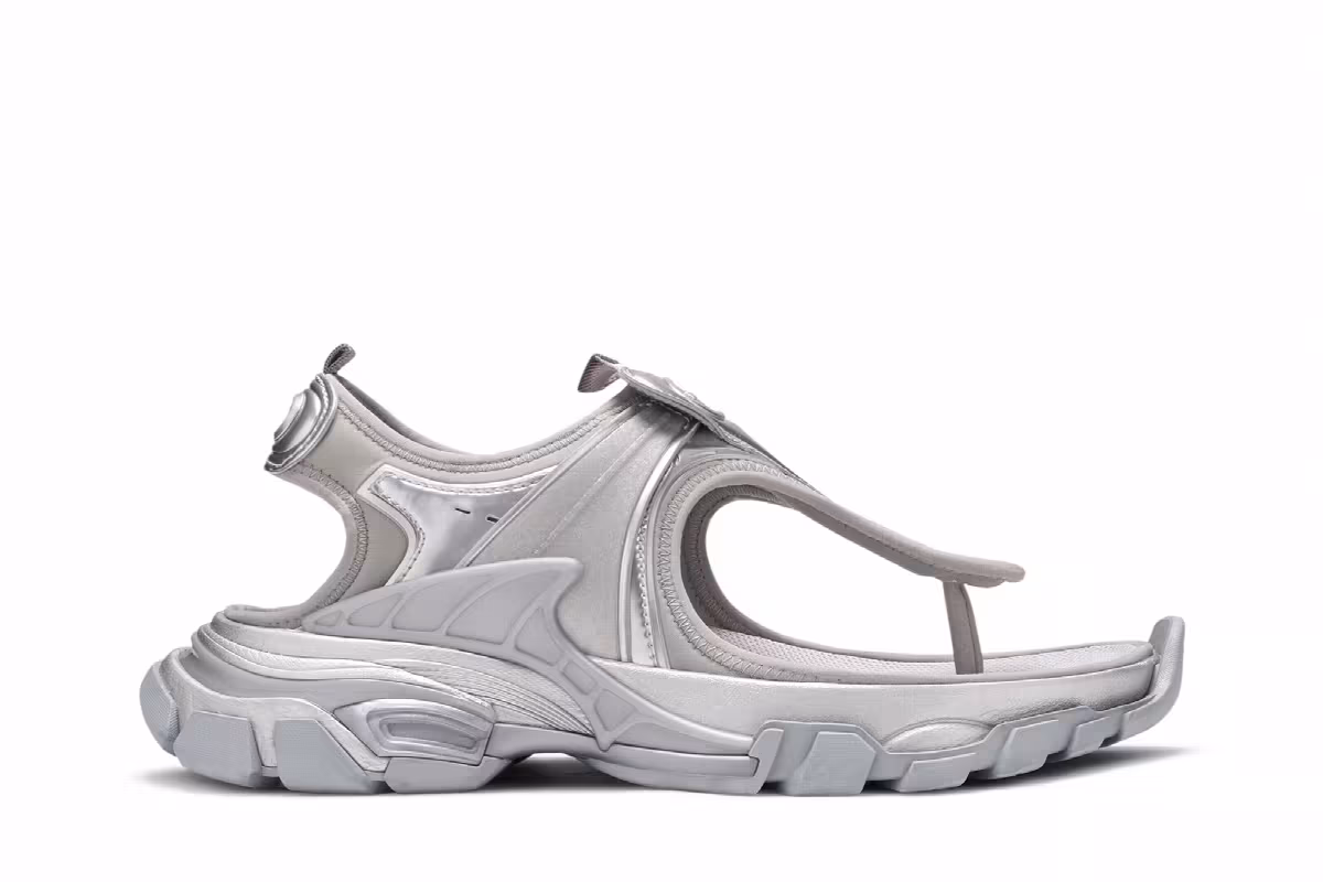 Balenciaga Women's Track Sandal Silver Metallic, view 2