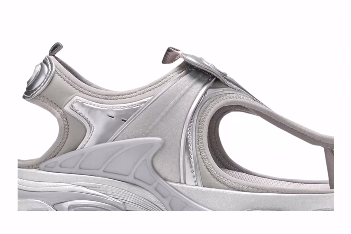 Balenciaga Women's Track Sandal Silver Metallic, view 3