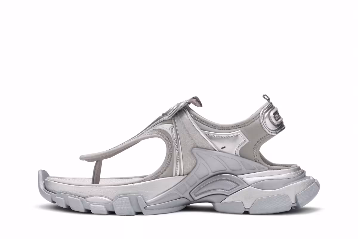 Balenciaga Women's Track Sandal Silver Metallic, view 4