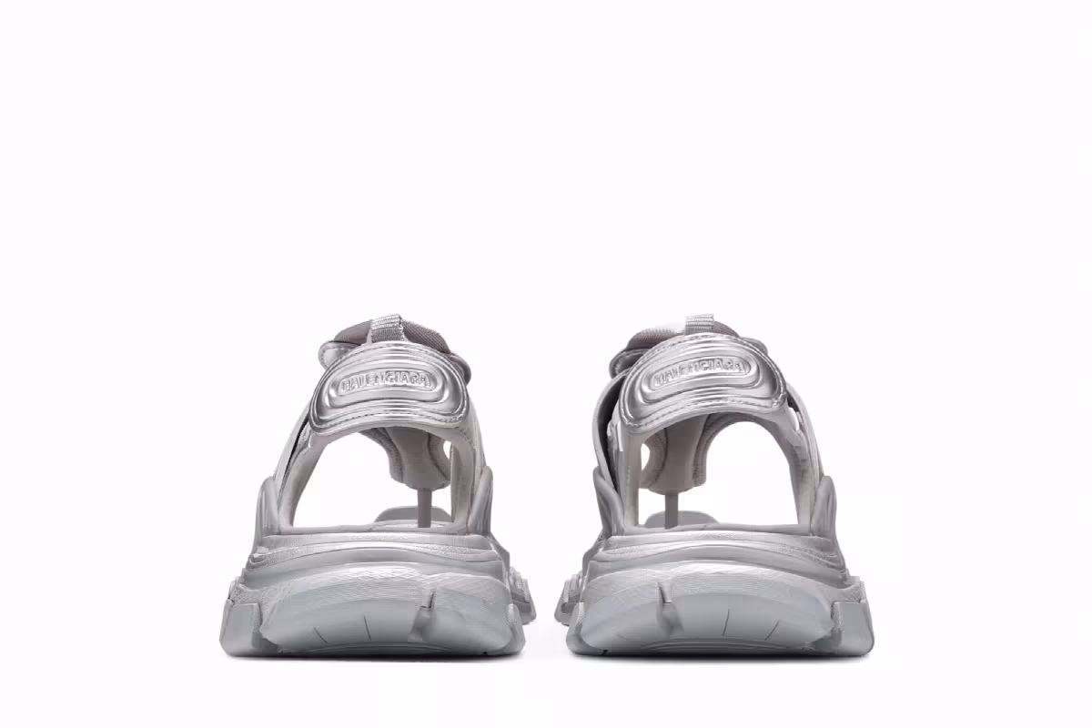 Balenciaga Women's Track Sandal Silver Metallic, view 7