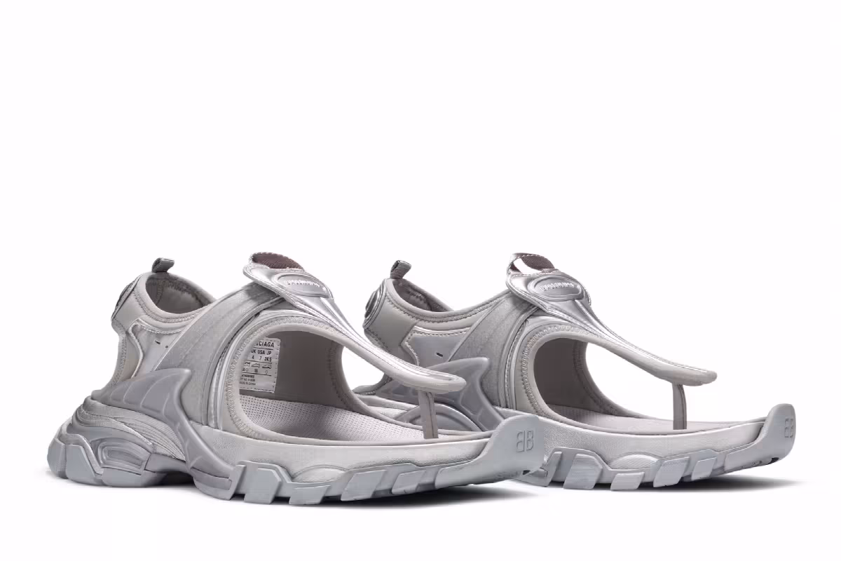 Balenciaga Women's Track Sandal Silver Metallic, view 9