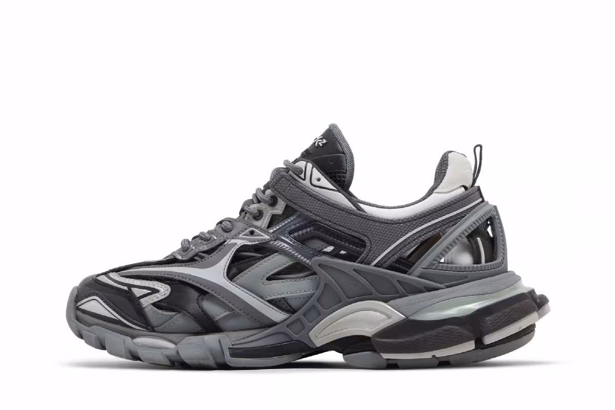 Balenciaga Women's Track.2 Sneaker Grey Black, view 4