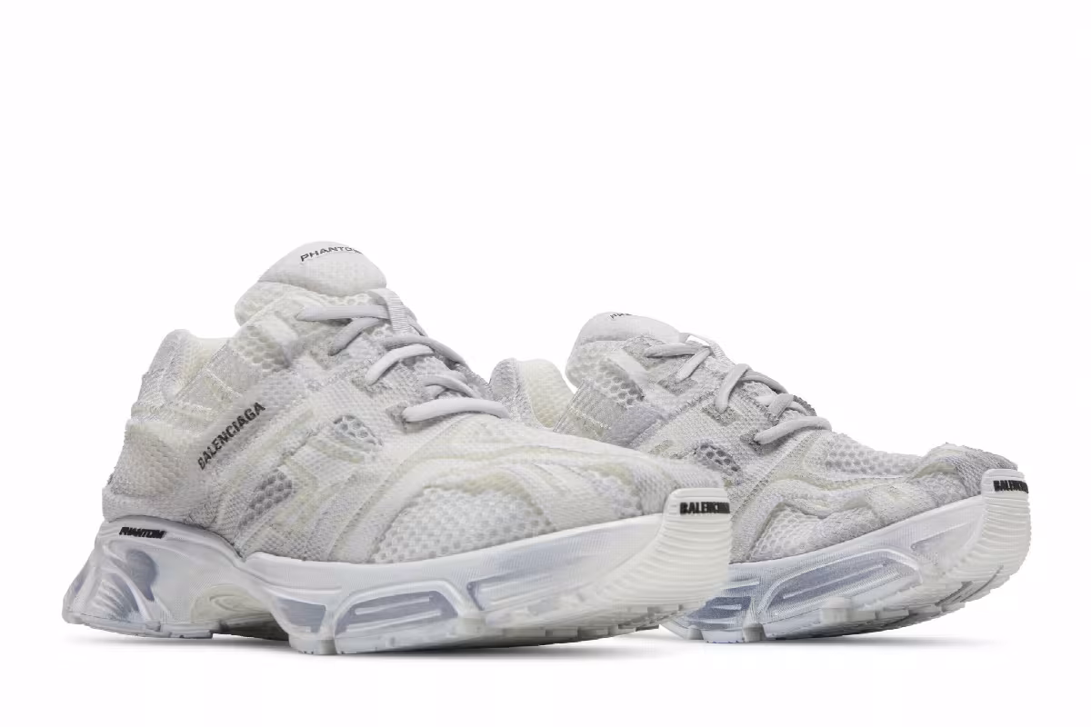 Balenciaga Phantom Sneaker White Mesh Distressed, view 9
