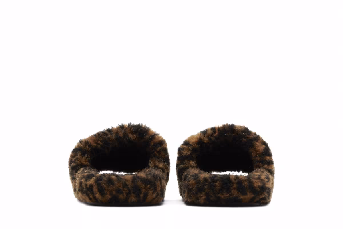 Balenciaga Furry Slides Leopard, view 7