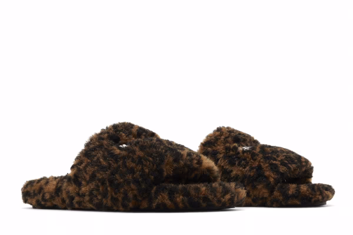 Balenciaga Furry Slides Leopard, view 9