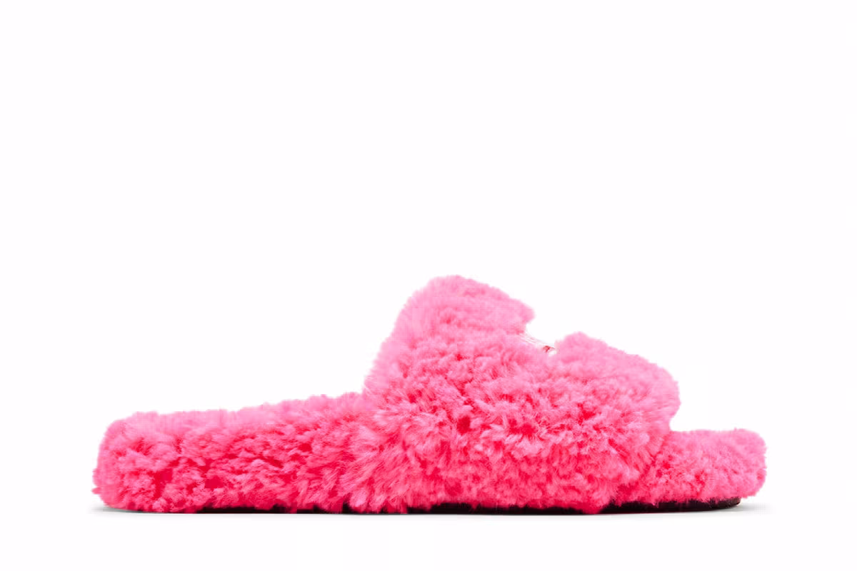 Balenciaga Women's Furry Slides Faux Fur - Hot Pink, view 2