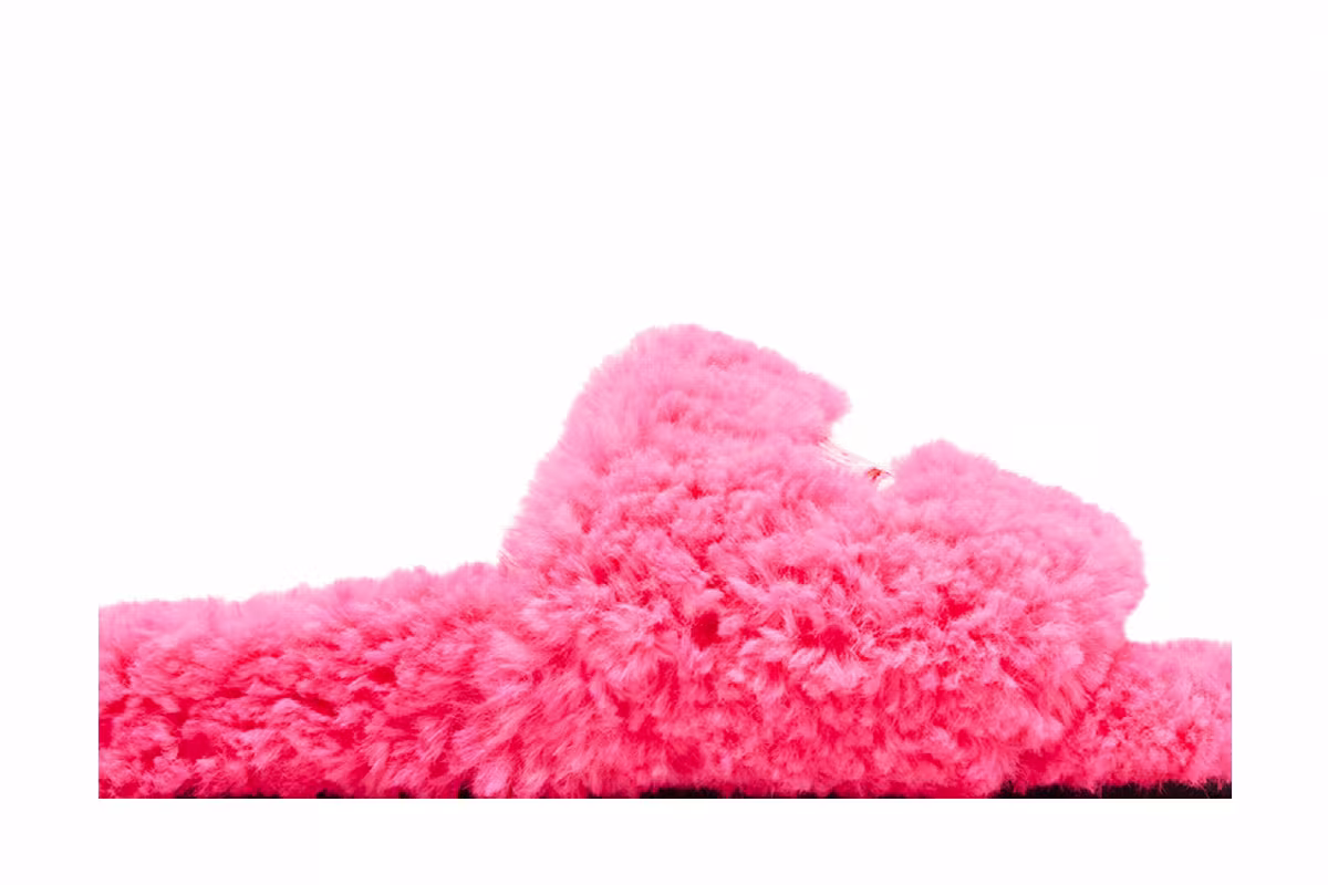 Balenciaga Women's Furry Slides Faux Fur - Hot Pink, view 3