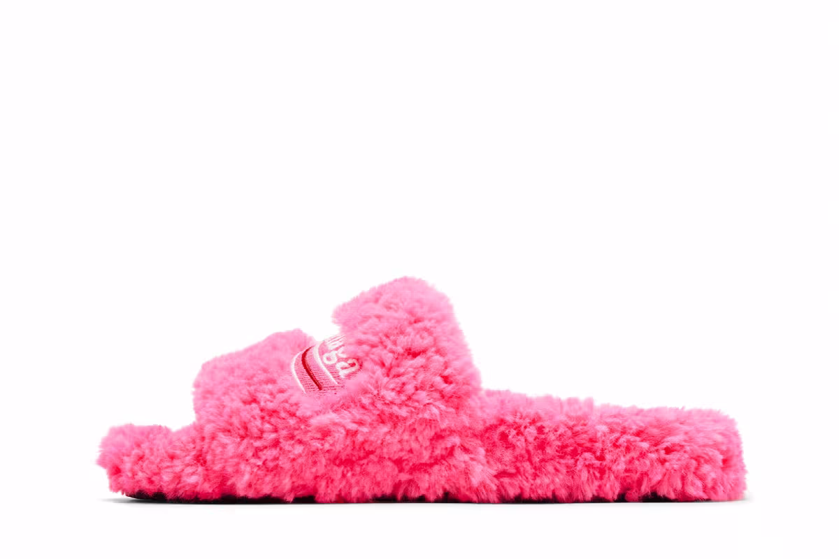 Balenciaga Women's Furry Slides Faux Fur - Hot Pink, view 4