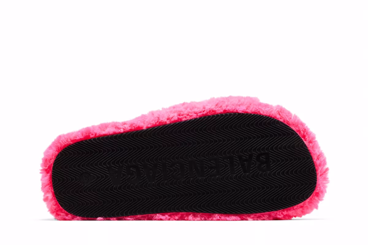 Balenciaga Women's Furry Slides Faux Fur - Hot Pink, view 5