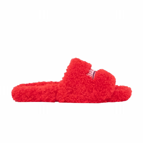 Balenciaga Furry Slides 'Red'
