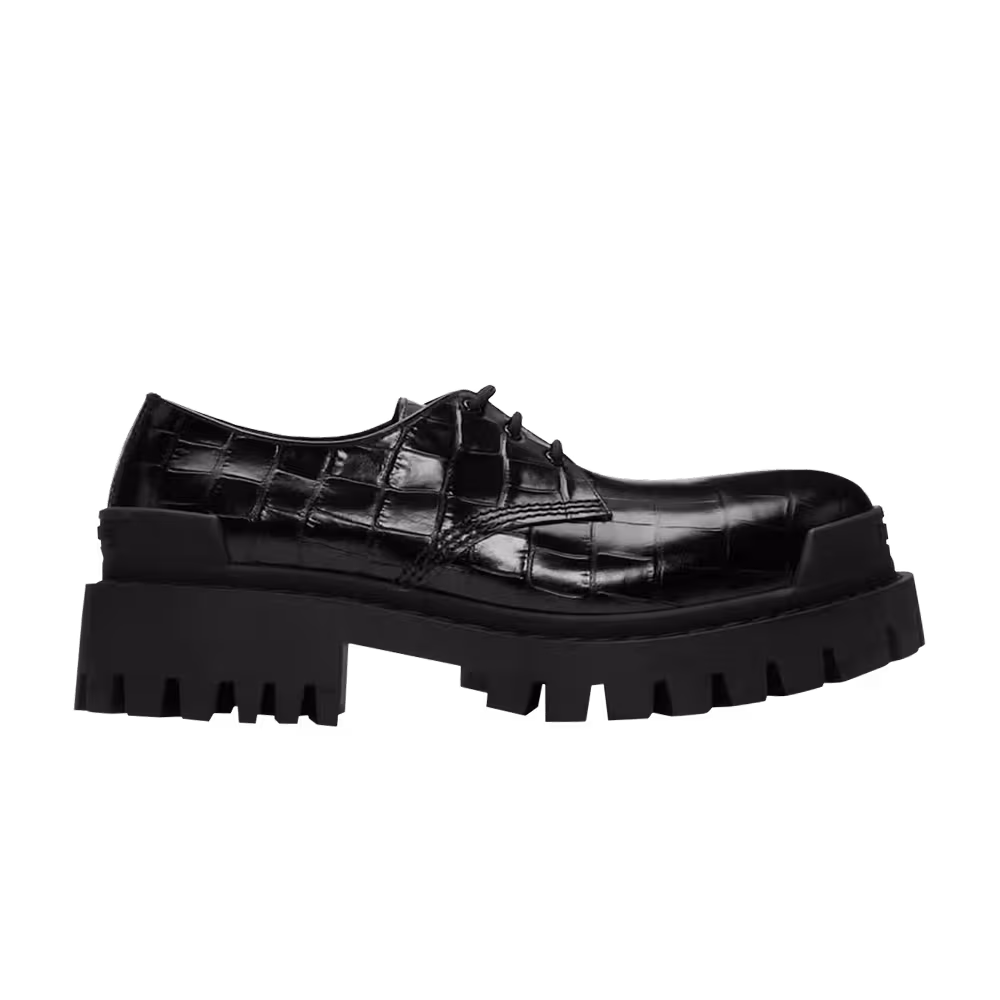 Balenciaga Strike Derby Croc Embossed - Black