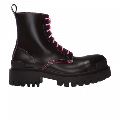 Balenciaga Wmns Strike Lace-Up Boot 'Black Pink'