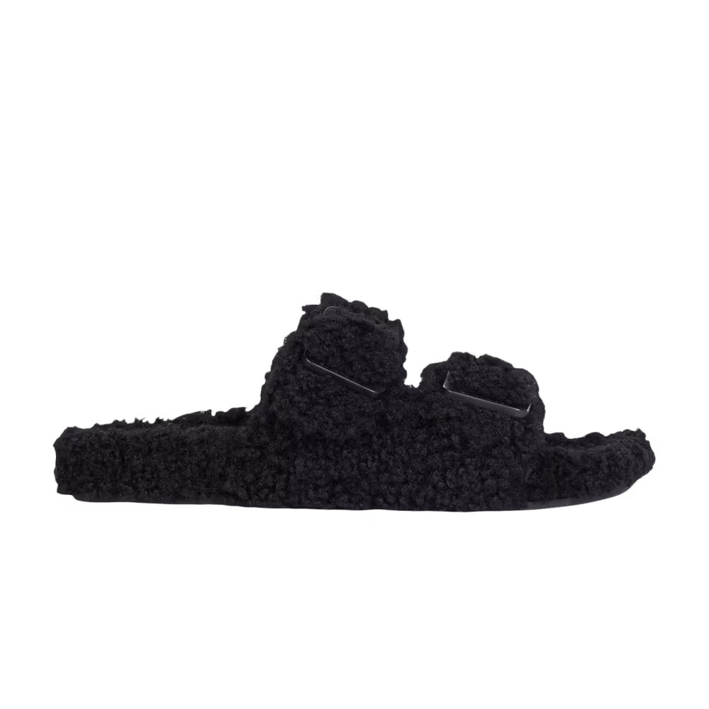Balenciaga Mallorca Shearling Sandal Black