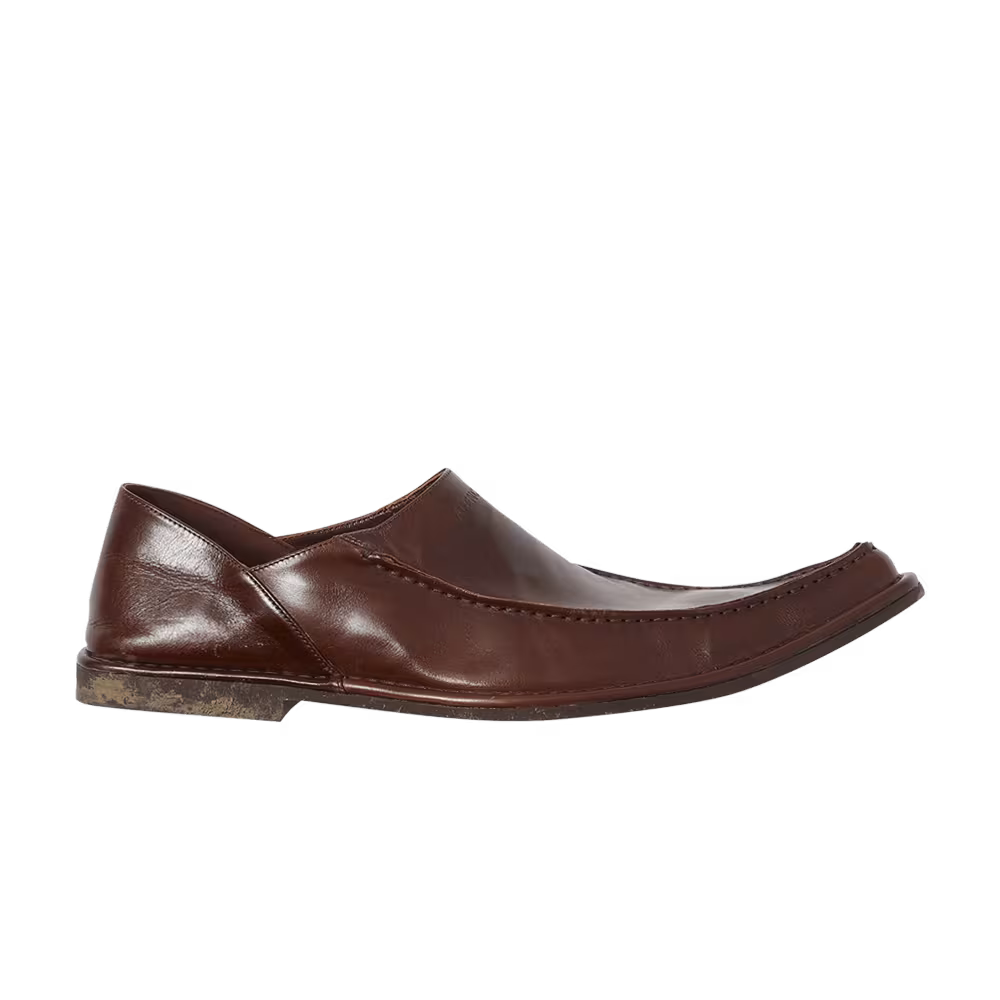 Balenciaga Distressed Calfskin Mule Coffee Brown