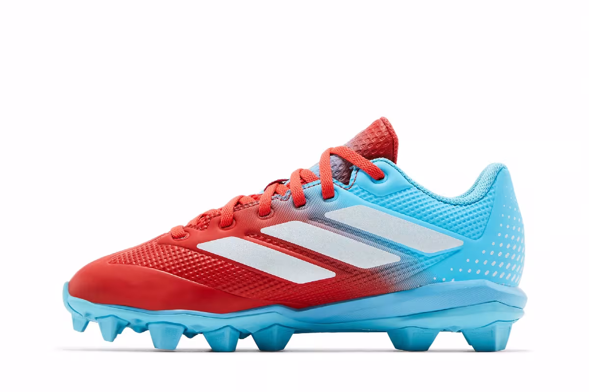 adidas Adizero Impact.2 Molded K Candy Pack - Bright Cyan Bright Red, view 4