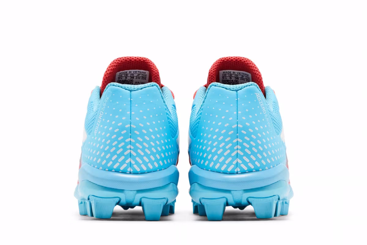 adidas Adizero Impact.2 Molded K Candy Pack - Bright Cyan Bright Red, view 7