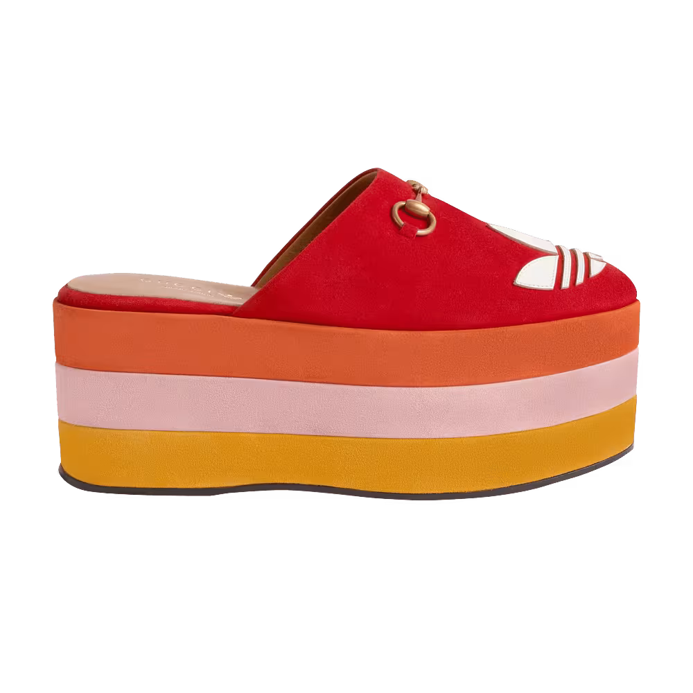 Adidas x Gucci Women's GG Platform Sandal Red Suede