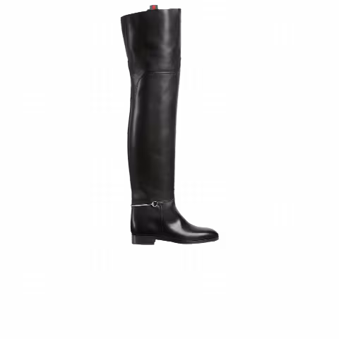 Gucci Wmns Slim Horsebit Knee-High Boot 'Black'