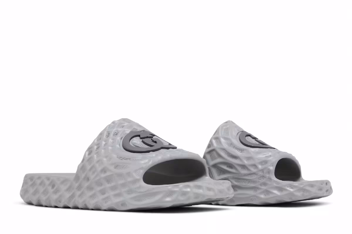 Gucci Slide Sandal Interlocking G - Grey Water Ripples, view 9