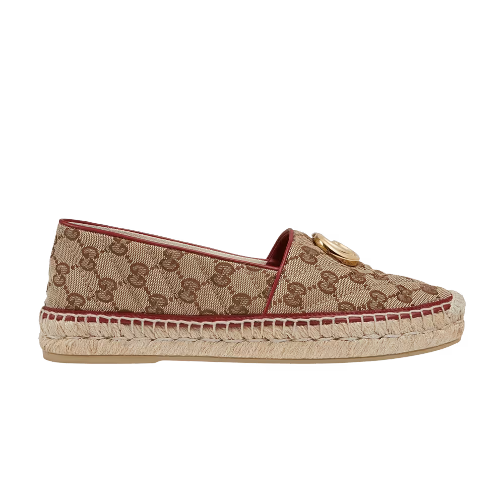 Gucci Women's Espadrilles GG Matelassé - Brown Cherry Red