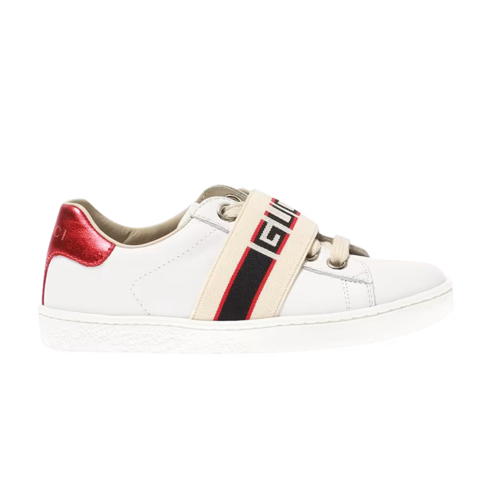 Gucci Ace Stripe Leather Kids White Red Black