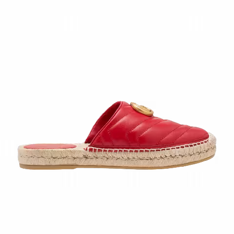 Gucci Wmns Espadrilles Mule 'Double G - Hibiscus Red'